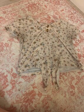 Girls floral Tie-Front Tee